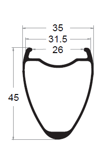 gravel carbon rim 45mm depth